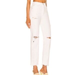 Moussy Vintage Odessa Wide Straight Jean White